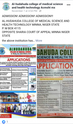 Al-hudahuda college of medical science and health tech. 2020/2021 admission form