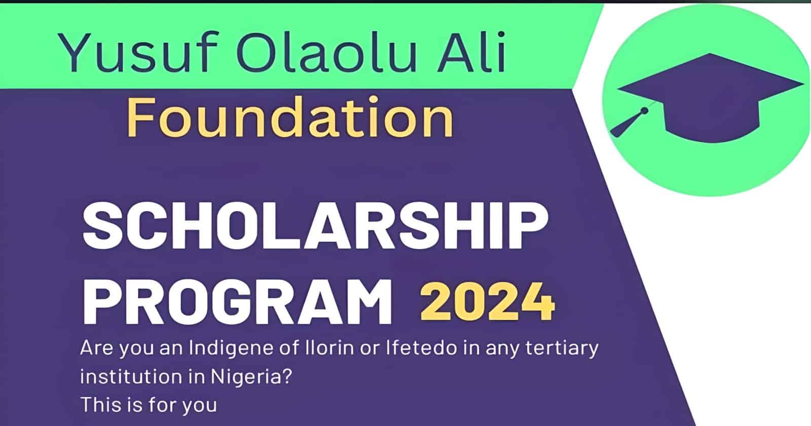 Yusuf Olaolu Ali Foundation Undergraduate Scholarship 2024