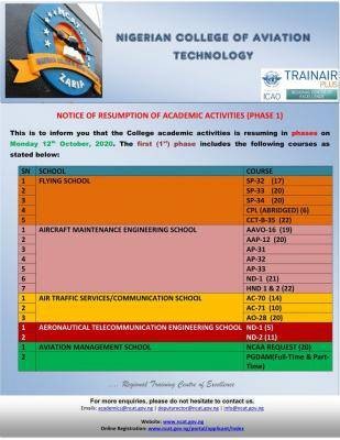 NCAT Zaria announces resumption of academic activities