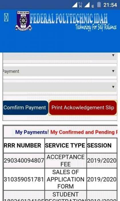 Federal Polytechnic Idah, Goof in Spelling ''Acknowledgement'' and Confirm on their Portal