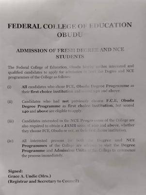 FCE Obudu Post-UTME 2023: Eligibility And Registration Details