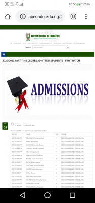 ACEONDO part-time degree 1st batch admission list for 2020/2021 session