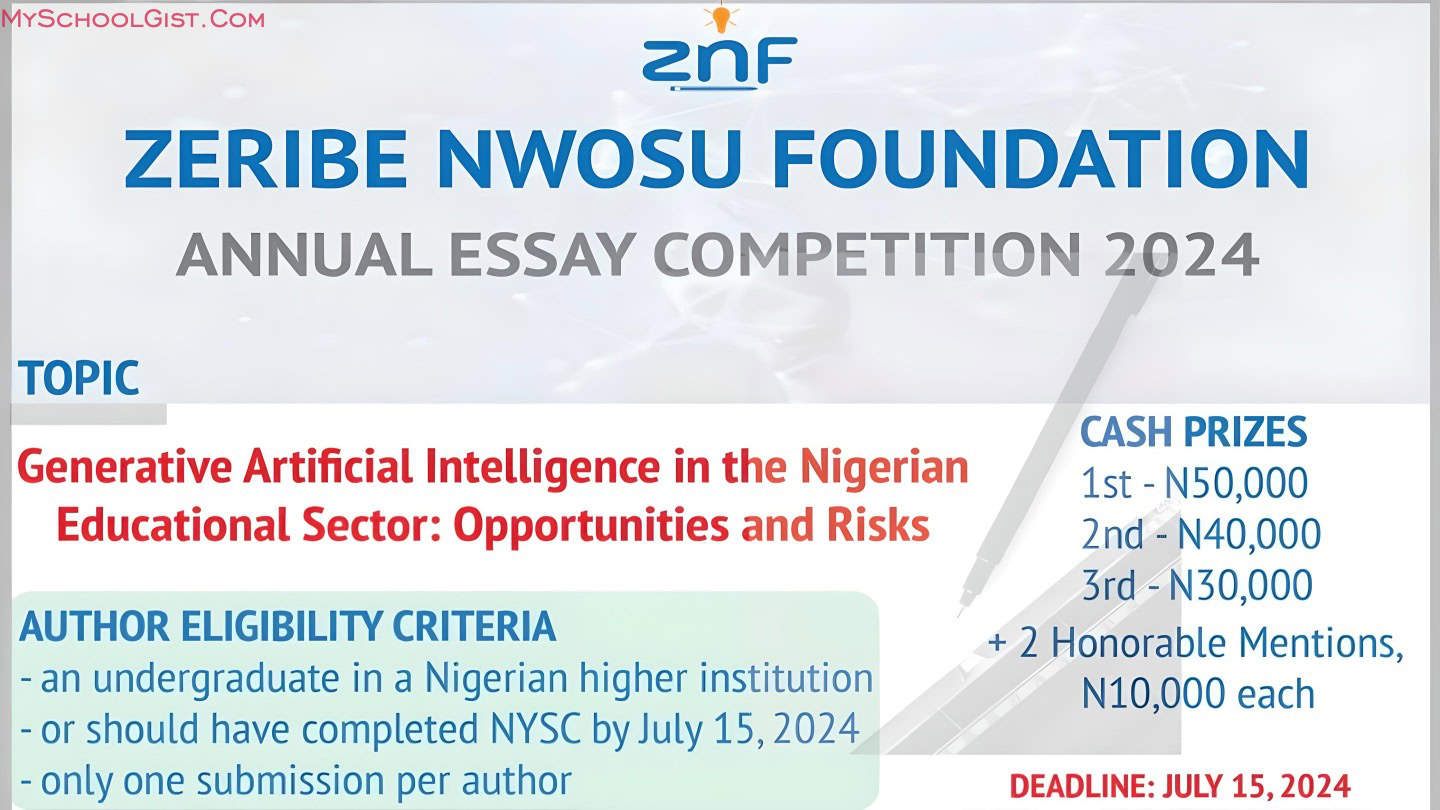 Zeribe Nwosu Foundation (ZNF) Annual Essay Competition 2024
