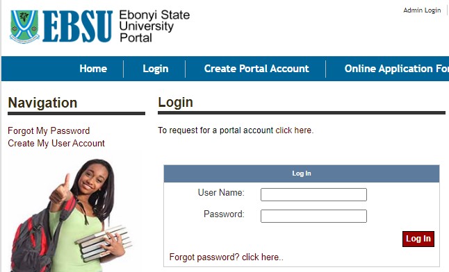 EBSU Postgraduate Students Login Portal