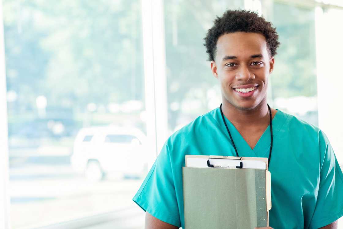 A smiling medical student