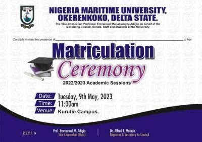 NMU announces Matriculation Ceremony for fresh students, 2022/2023