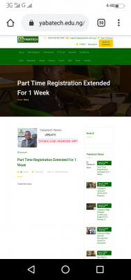 YABATECH extends Part Time 2nd semester registration deadline, 2019/2020