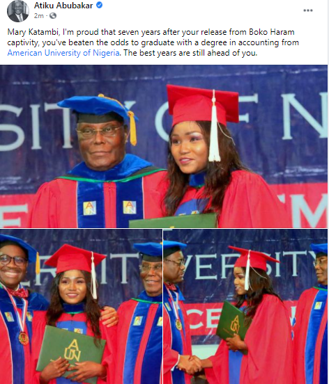 Former Chibok school girl graduates from AUN