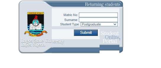 LASU Postgraduate Students Login Portal