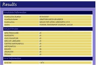 WAEC Result: Female Student Hits 8 A's and 1 B