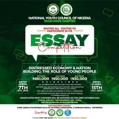 National Youth Council of Nigeria (Ogun State Chapter) Essay Competition