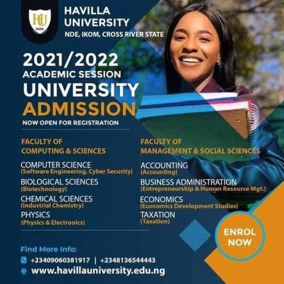 Havilla University Post-UTME 2021: Eligibility and Registration Details