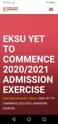 EKSU is yet to commence 2020/2021 admission exercise - Management