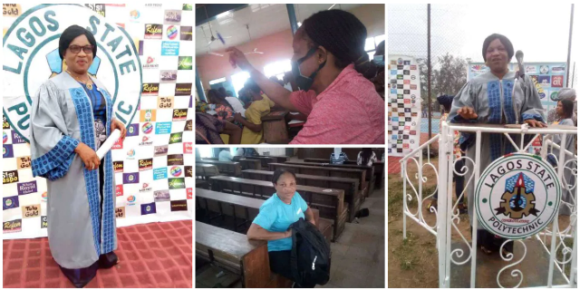 Nigerian man celebrates his 50-year-old mother as she matriculates in LASPOTECH