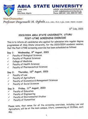 ABSU Post-UTME/DE 2023: cut-off mark, eligibility & registration details