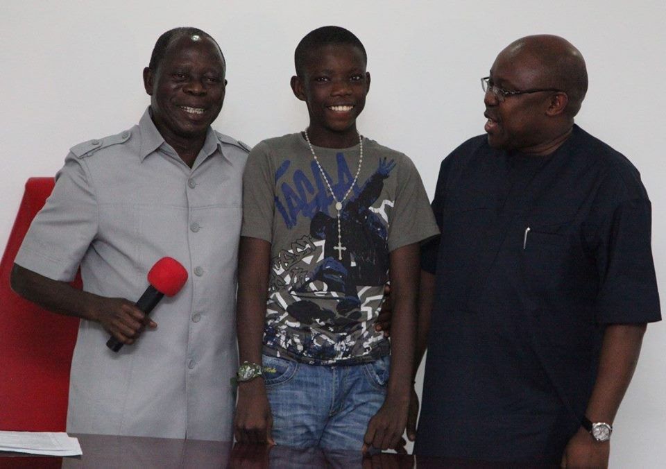 13 Year-Old Stowaway Visits Gov. Oshiomole.. Gets Scholarship