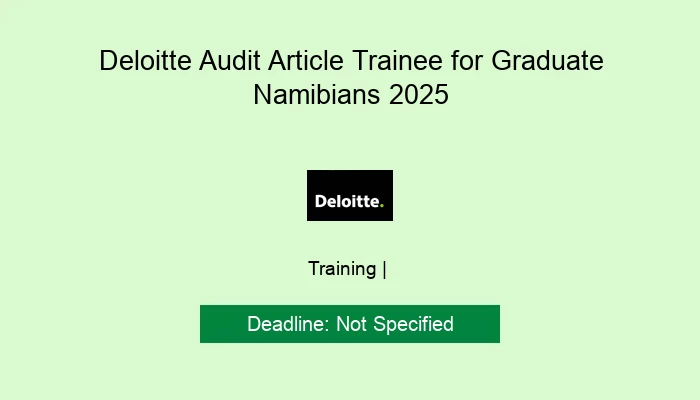 Deloitte Audit Article Trainee for Graduate Namibians 2025