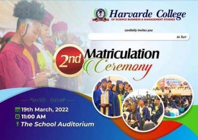 Harvarde college of business and management studies 2nd matriculation ceremony