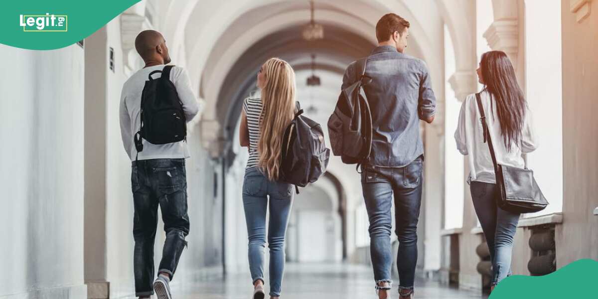 College students taking a walk