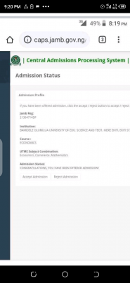 BOUST admission list 2020/2021 out on Jamb CAPS