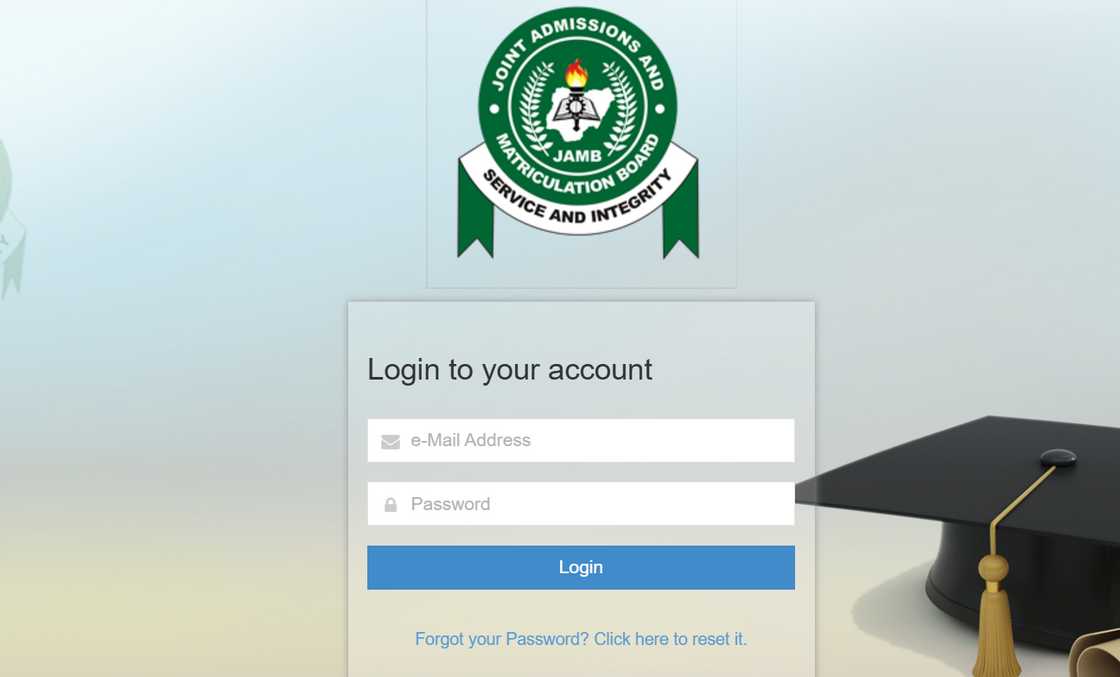 JAMB log in portal