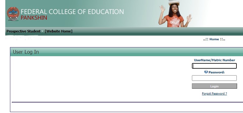 FCE Pankshin Login Portal