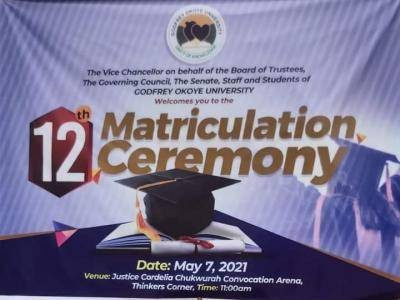 Godfrey Okoye University announces 12th matriculation ceremony