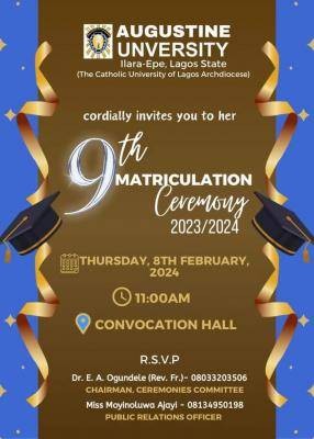 Augustine University 9th matriculation ceremony