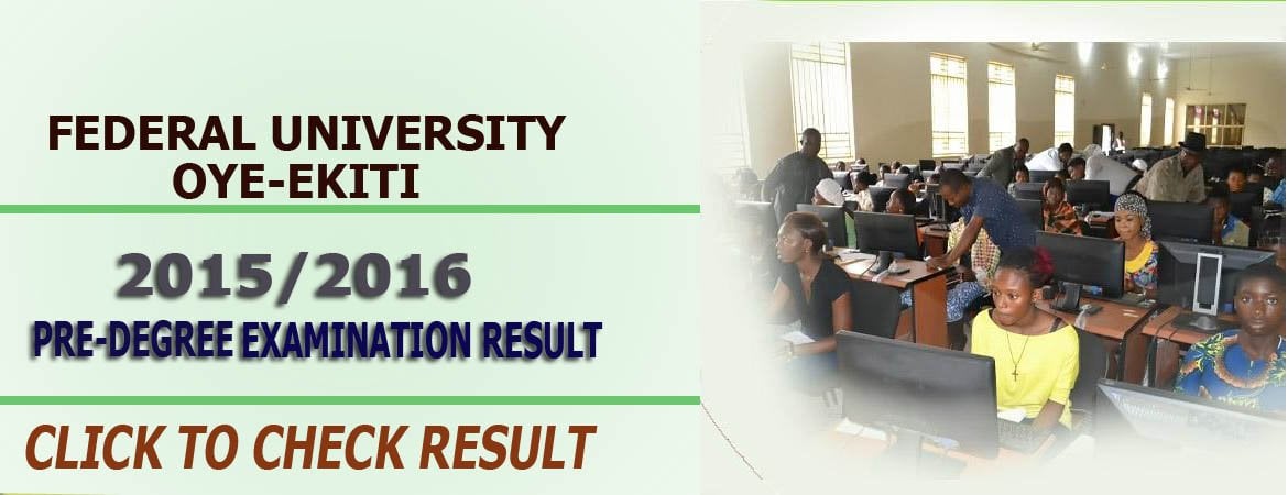 FUOYE Pre-Degree Entrance Exam Results - 2015/16