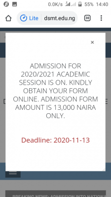 DESOMATECH extends post utme registration deadline