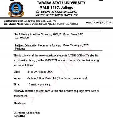 TASU orientation programme for new students, 2023/2024