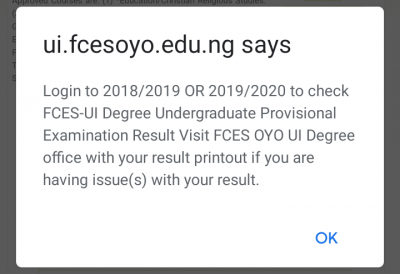 FCES-UI 2018/2019 and 2019/2020 undergraduate degree provisional exam result