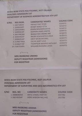 Akwa Ibom Poly releases more batches of ND admission list for 2020/2021 session