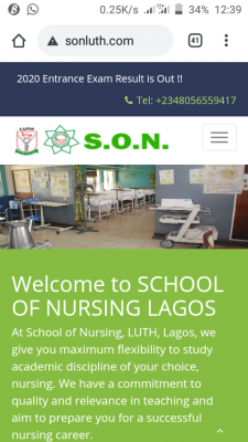 LUTH school of nursing entrance exam result 2020/2021
