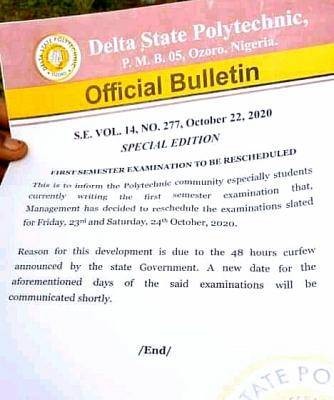 Delta Poly Ozoro Reschedules Examinations Till Further Notice