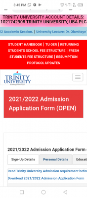 Trinity University Post-UTME 2021: Cut-off mark, Eligibility and Registration Details