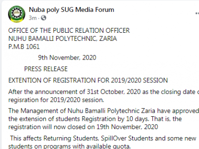 NUBAPOLY extends deadline for 2019/2020 course registration