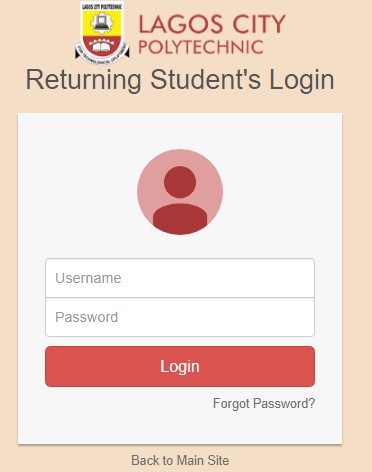 Lagos City Poly Login Portal for FreshReturning Applicants year 1