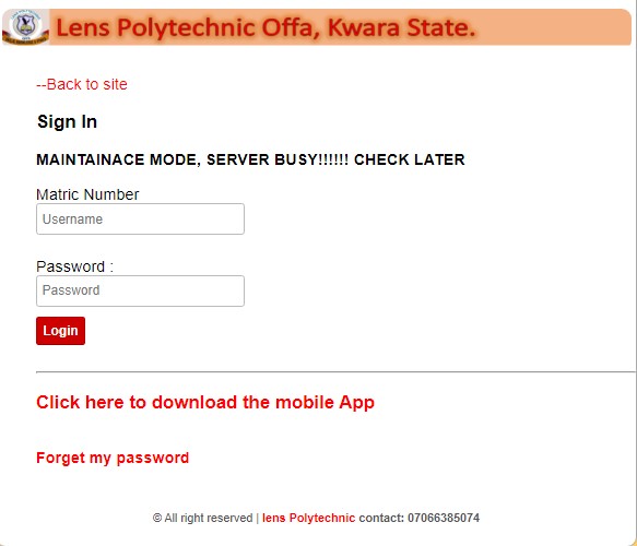 Lens Poly Login Portal