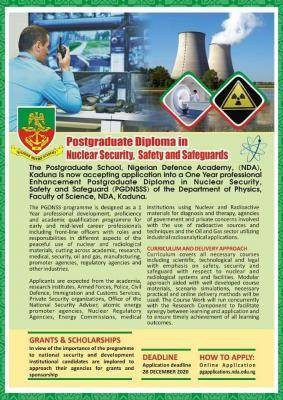 NDA PGD admission in Nuclear Security, Safety and Safeguards