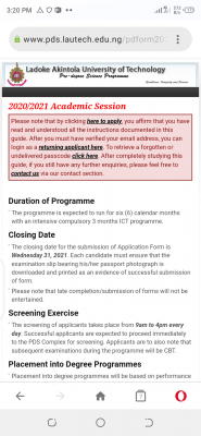 LAUTECH extends Pre-degree application deadline for 2020/2021 session