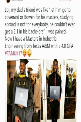 Man graduates With 4.0 CGPA for His Masters in USA After Being Mocked by His Dad's Friend.