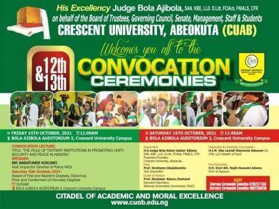 Crescent University announces 12th & 13th convocation ceremonies