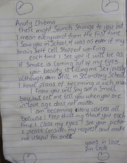 See The Love Letter a Sec. Sch. Student Wrote to His Teacher. Lol!