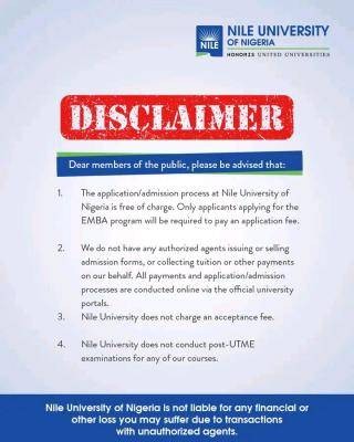 Nile University issues important notice to the general public