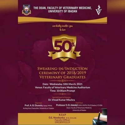 UI announces faculty of Veterinary Medicine 50th induction ceremony