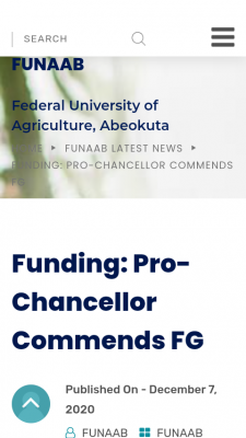 FUNAAB Pro-Chancellor commends FG on regular funding of universities