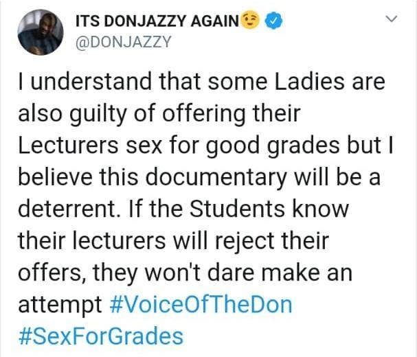 DonJazzy, Atiku, Saraki, Uche jumbo, others react to Disgraced UNILAG Lecturer Photage