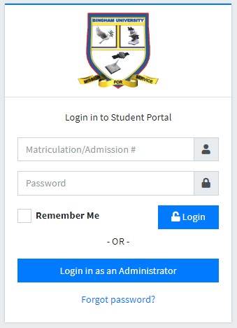 Bingham University Postgraduate Students Login Portal