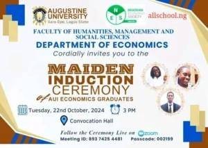 Augustine University Maiden Induction Ceremony of Economics Graduates, 2024